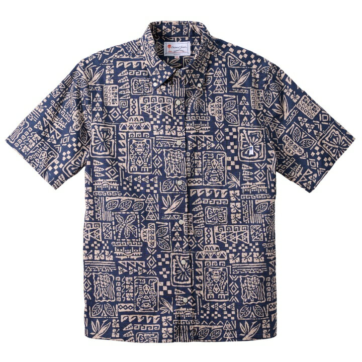 Rakuten - かりゆしウェア メンズボタンダウンシャツ 全3色 半袖 NAVY/JM0205538
