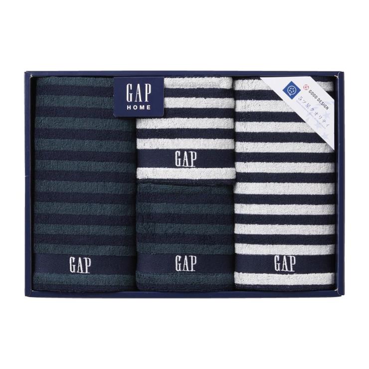 GAP HOME フェイスタオル2P&ウォッシュタオル2PNEW ボーダーギフト プレゼント ギフト 贈り物 贈答品 父の日 ココアルデ  54-3049400 B9118086