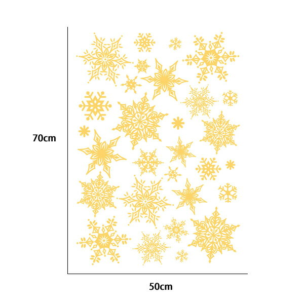 【メール便送料無料】ウォールステッカー 【TE】 クリスマス　パターンF　雪の結晶ゴールド　psc-58171【送料無料・送料込】