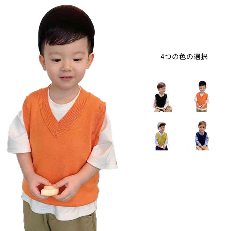 乐天商城 - スクール 送料無料 ベスト 制服 入学式 綿 卒業式 ベスト子供服 女の子 Vネック 男女兼用 ニット