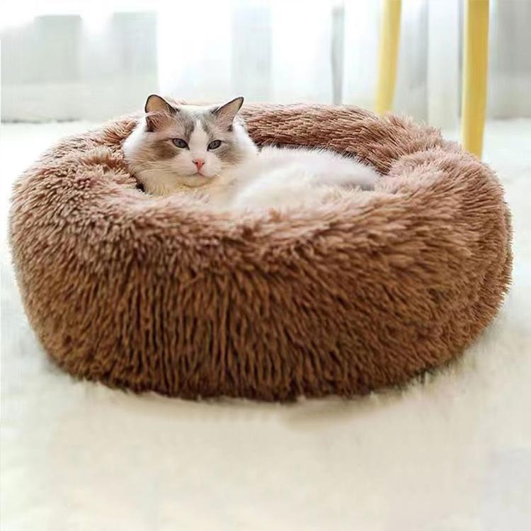 ペットベッド 丸型 洗える 秋冬 オールシーズン かわいい 猫 小型犬 S M L ふわふ...