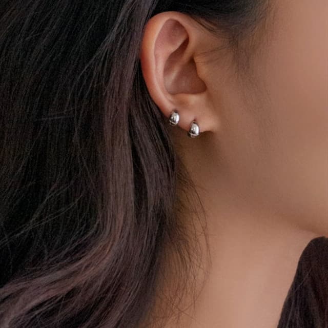 2colors/ミニフープピアス 7mm シルバー ゴールド 中折れ silver925ポスト CHAC0168