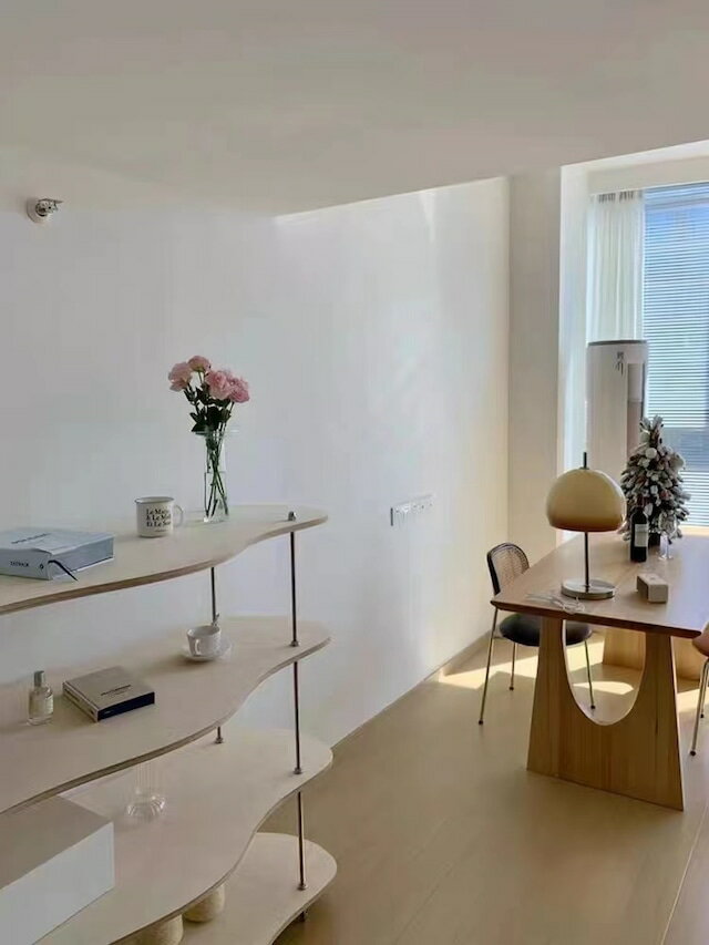 【送料無料】ウェーブ ラック 棚 シェルフ 木製 4段 オープンラック 見せる収納 飾り棚 ドレッサー 100cm ウッド おしゃれ 収納 北欧 インテリア 韓国インテリア リビング キッチン 新生活 一人暮らし [2]