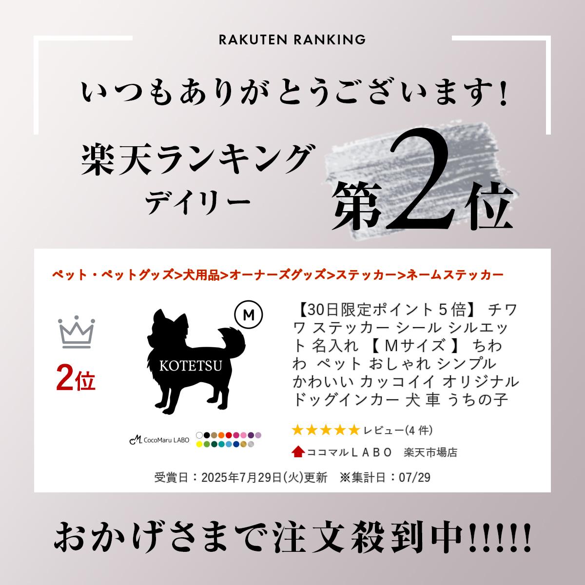 チワワ ステッカー シール シルエット 名入れ 【 Mサイズ 】 ちわわ ペット おしゃ...