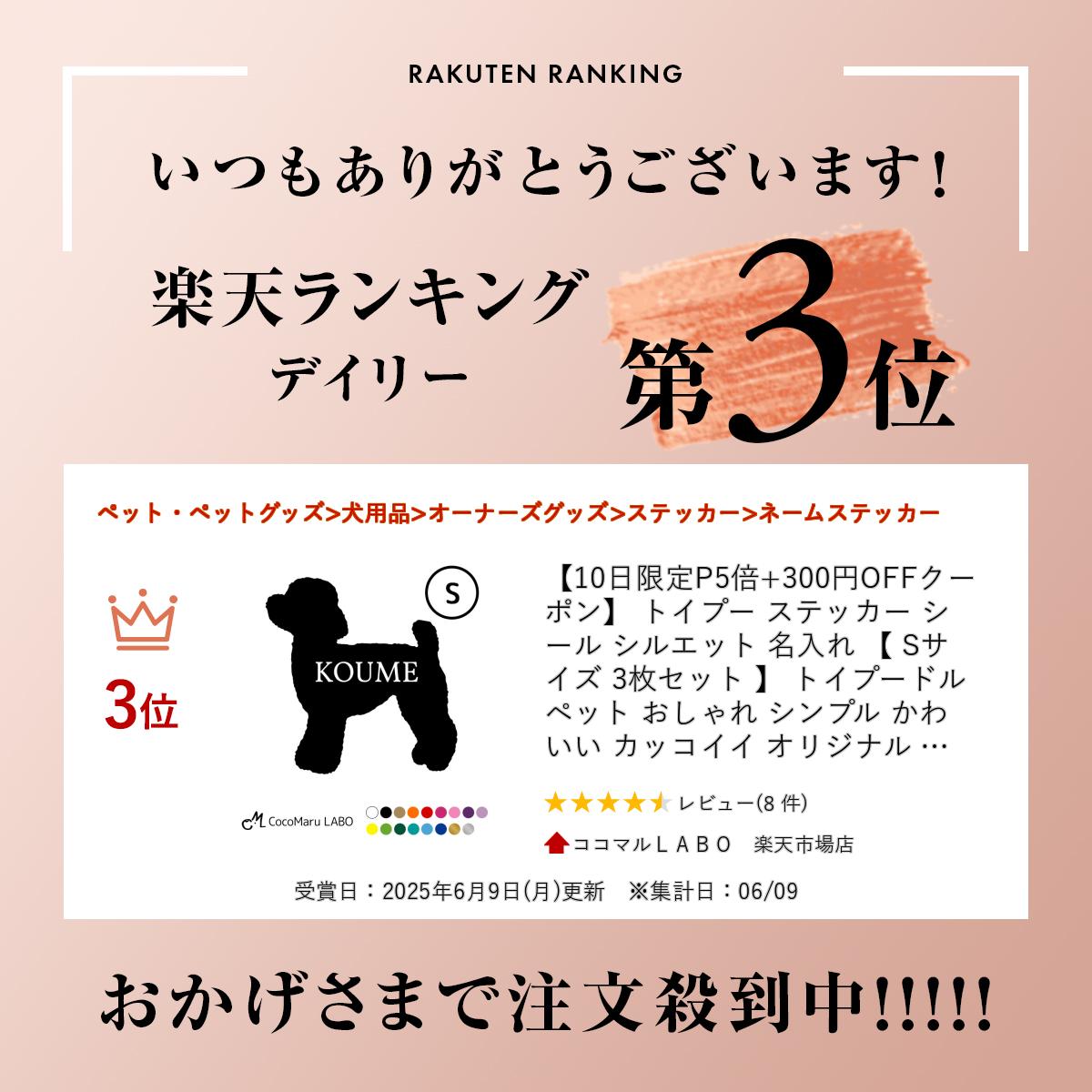 【5日限定ポイント5倍】 トイプー ステッカー シール シルエット 名入れ 【 Sサイ...