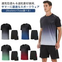 半袖tシャツ メンズ 2点セット 大きいサイズ バドミントン 速乾 夏 ランニングウェア ショートパンツ 練習着 バレーボール ゲームシャツ 上下 通気性 テニ...