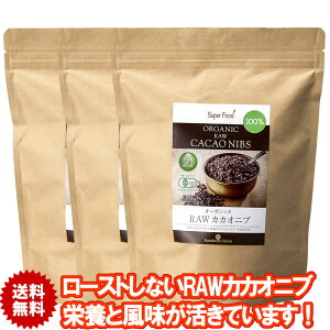 有機ローカカオニブ 500g 3袋 RAWカカオニブ 有機カカオ100％ ペルー産 カカオ豆 有機JASオーガニック 無添加 低糖質 低温殺菌