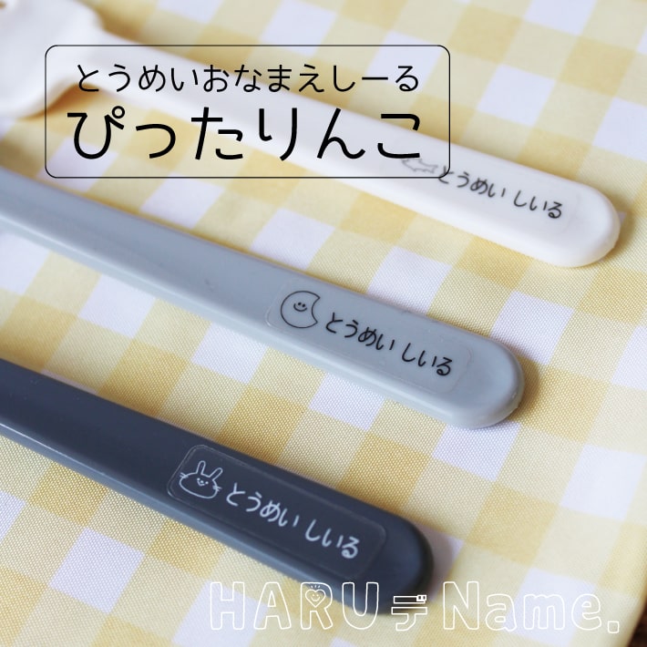 【スパセ!1000yen】透明お名前シール ぴったりんこ 【ネコポス送料無料】 とうめいおなまえしーる HARUデName.名前シール かわいい モノトーン好き 黒文字 白文字 選べる 文具シール 保育園 入園 入学 プレゼント