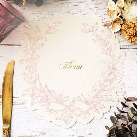【29日まで!80円OFFクーポン配布中】 メニュー表 手作りキット ガーデン ペールピンク 10名用 結婚式 メニューブック おしゃれ スタンド テンプレート...