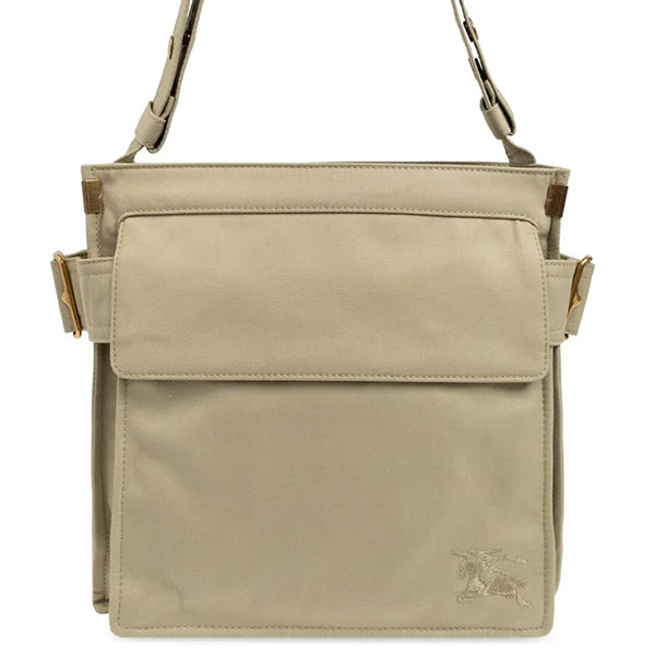 【外見美品】Burberry ロゴ入りキャンバスショルダーバッグ 外見美品】Burberry ロゴ入りキャンバスショルダーバッグ