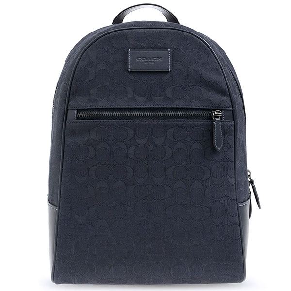 COACH ロゴパターン バックパック ネイビー系 Coach ネイビー ロゴパターン リュック