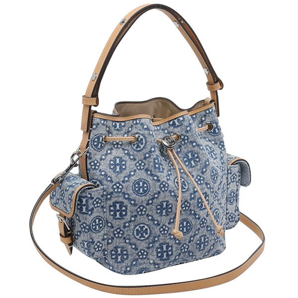 Rakuten - トリーバーチ Tory Burch バッグ レディース ショルダーバッグ 2Way デニムキャンバス ロゴ モノグラム シグネチャー かばん 鞄 【送料無料】 ブランド トリーバーチ正規品販売店 直営アウトレット店より直輸入