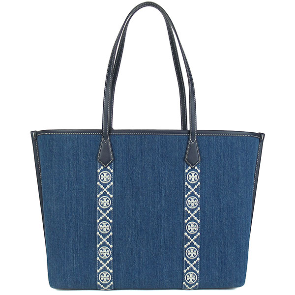 トリーバーチ Tory Burch バッグ レディース トートバッグ トート デニム モノグラム シグネチャー A4収納可能 チャーム付き かばん 鞄 【送料無料】 ブランド トリーバーチ正規品販売店 直営アウトレット店より直輸入