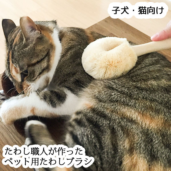 ペットたわし子犬・猫用 たわし職人が作ったペット用たわしブラシ 北山正積商店 ブラッシング 血行促進 マッサージ …