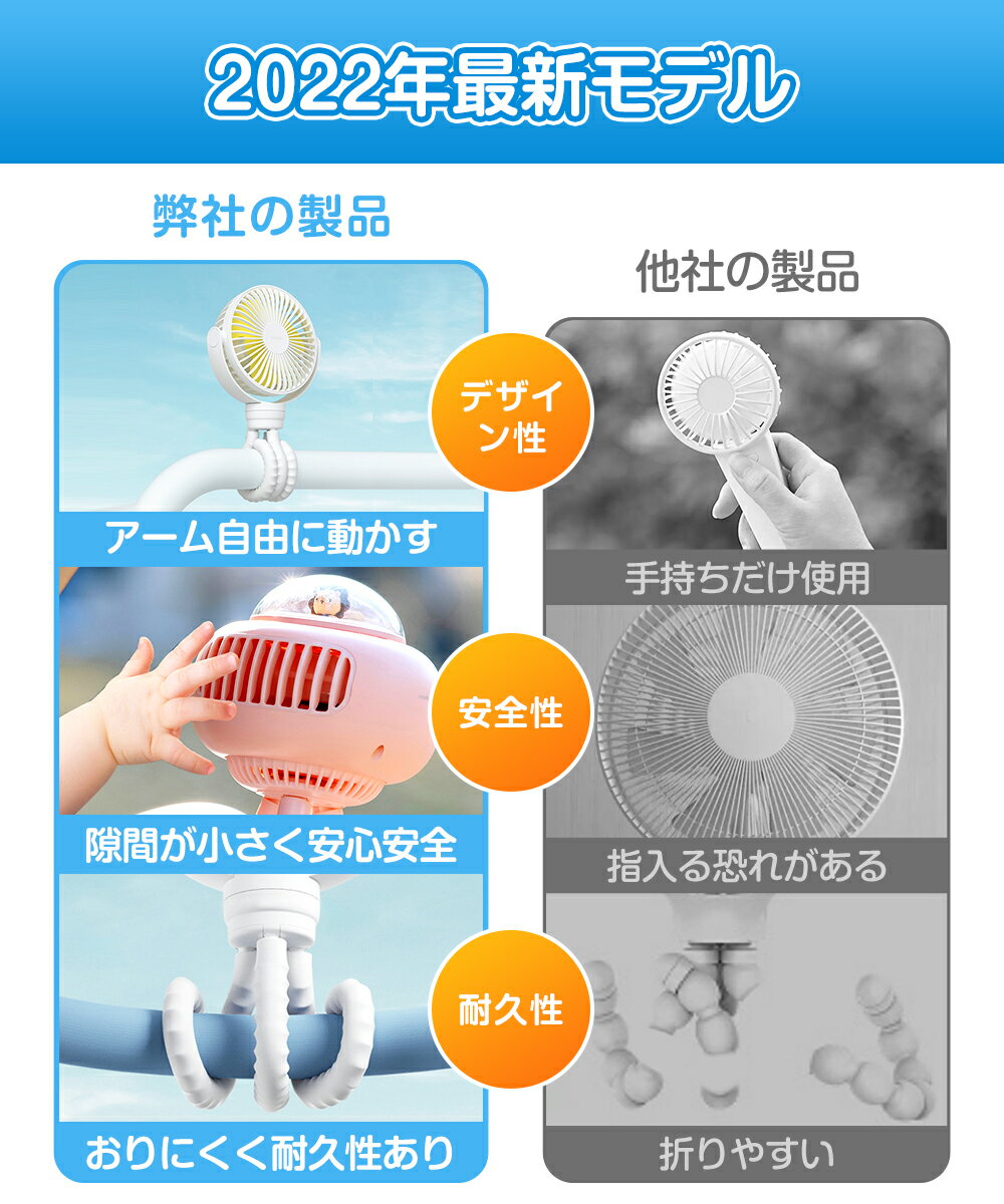 ベビーカー 扇風機 羽なし 巻きつけ 扇風機 卓上 ミニ扇風機 コードレス 強力 静音 パワフル タコ脚 三脚 スタンド 手持ち扇風機 ポータブル 扇風機 お出かけ 首振り 吊り下げ アウトドア テント おしゃれ 赤ちゃん チャイルドシート