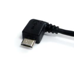 コンプモト 楽天市場店のStarTech.com USBマイクロB ケーブル 30cm Type-A(オス) - 左向きL型Micro-B(オス)(UUSBHAUB1LA) 取り寄せ商品｜アングル2