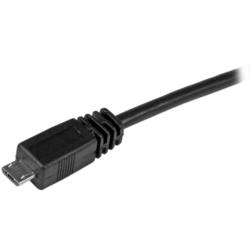 コンプモト 楽天市場店のStarTech.com USBケーブル/A - Micro-B/1m/USB 2.0/480Mbps/オス・オス/BK(UUSBHAUB1M) 目安在庫=○｜アングル2