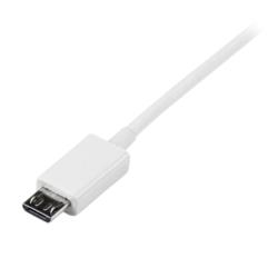 コンプモト 楽天市場店のStarTech.com USBケーブル/A - Micro-B/1m/USB 2.0/480Mbps/オス・オス/WT(USBPAUB1MW) 目安在庫=○｜アングル3