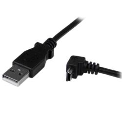 コンプモト 楽天市場店のStarTech.com USBケーブル/A - Mini-B/2m/USB 2.0/下L型/オス・オス/BK(USBAMB2MD) 目安在庫=△｜アングル2