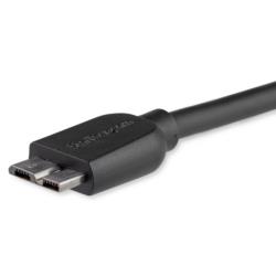 コンプモト 楽天市場店のStarTech.com USBケーブル/A - Micro-B/15cm/USB 3.0/5Gbps/オス・オス/BK(USB3AUB15CMS) 目安在庫=△｜アングル3