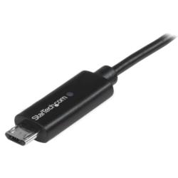 StarTech.com USBマイクロB ケーブル 1m 充電お知らせLEDライト オス/オス(USBAUBL1M) 取り寄せ商品