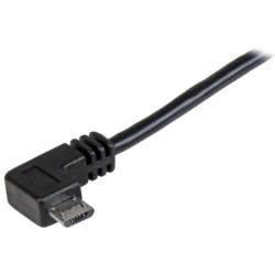 コンプモト 楽天市場店のStarTech.com USBケーブル/A - Micro-B/1m/USB 2.0/右L型/オス・オス/BK(USBAUB1MRA) 取り寄せ商品｜アングル2