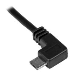 コンプモト 楽天市場店のStarTech.com USBケーブル/A - Micro-B/1m/USB 2.0/左L型/オス・オス/BK(USBAUB1MLA) 目安在庫=△｜アングル2