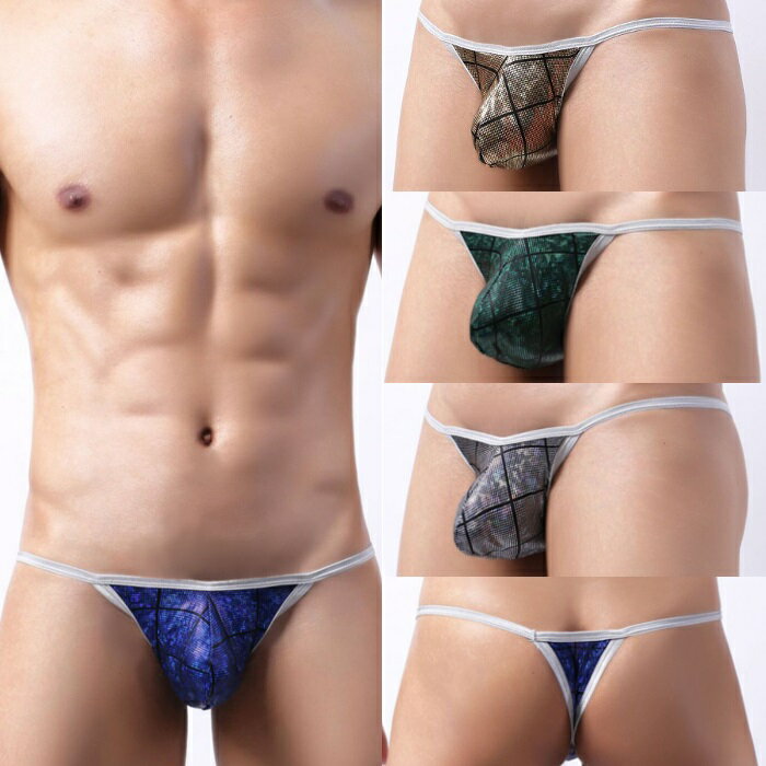 メンズTバック 男性用Tバック ローライズ ハイレグ スパンコール 光沢ミラーボールTバック (男性下着ht..
