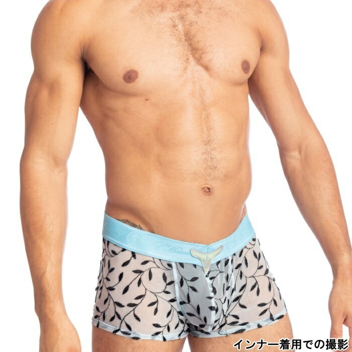 ボクサーパンツ メンズ ローライズボクサー パンツ メンズインナー メンズ下着 ボクサーバンツ ブランド L'Homme Invisible ロームアンヴィジーブル Olivier メッシュレース ボクサー (uw05-ivy-021)[M便 1/3]