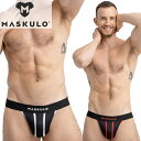 ローライズジョックストラップ ケツワレ ケツ割れ メンズ アンダーウェア レザー風 Maskulo マスクロ メッシュジョックストラップ SKULLA (男性下着ma-js076)[M便 1/3]