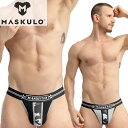 ローライズジョックストラップ ケツワレ ケツ割れ メンズ アンダーウェア レザー風 Maskulo マスクロ ジョックストラップ ENFORCE (男性下着ma...
