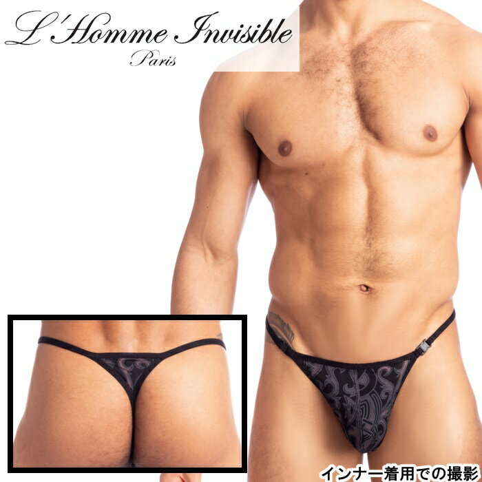 L'HOMME INVISIBLE 男性下着 Tバック 男性用Tバック 男性Gストリング G-string メンズTバック ロームアンヴィジーブル L'Homme Invisible Devore Tattoo Tバック(my21x-dev-d11)[M便 1/3]