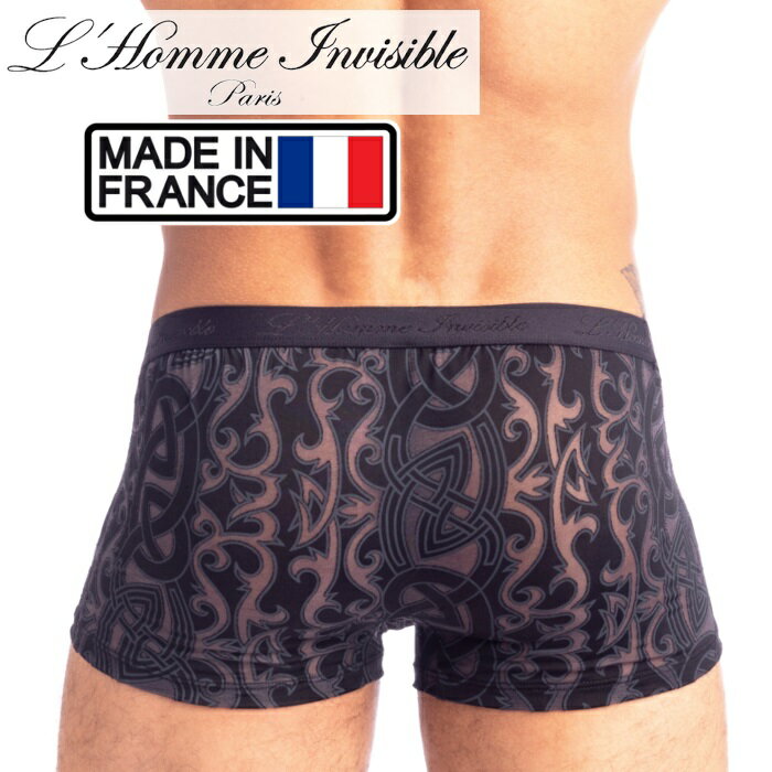 L'HOMME INVISIBLE ボクサーパンツ メンズ ローライズボクサー パンツ メンズインナー メンズ下着 ボクサーバンツ ブランド L'Homme Invisible ロームアンヴィジーブル Devore Tattoo ボクサー (my39-dev-d11)[M便 1/3]