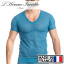 L'HOMME INVISIBLE 男性用 メンズTシャツ フランス高級下着 ルームウェア メンズ インナー アンダーシャツ L'Homme Invisible Celestial Dreams レース メッシュ Tシャツ(my73-cel-280)