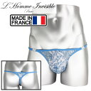 L'HOMME INVISIBLE 男性下着 Tバック 男性用Tバック 男性Gストリング G-string メンズTバック ロームアンヴィジーブル L'Homme Invisible Icy Tropics レース メッシュ Tバック(uw08-icy-021)[M便 1/3]