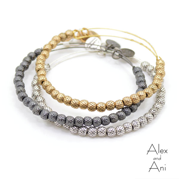 楽天セレクトショップ　コーブライミーALEX AND ANI アレックスアンドアニメタルビーズバングル　Euphrates Beaded Bangle （BBEB17）【ゴールド/シルバー/ヘマタイト】 ワイヤー　バングル　ブレスレット　【無料ラッピング対応】【メール便可】【ATI】【あす楽対応】