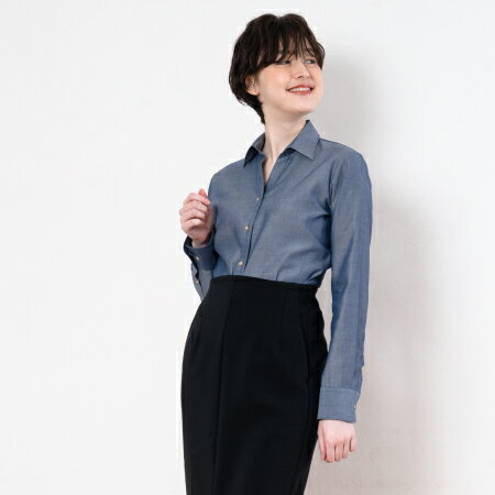 綺麗めダンガリーシャツ　—レディ