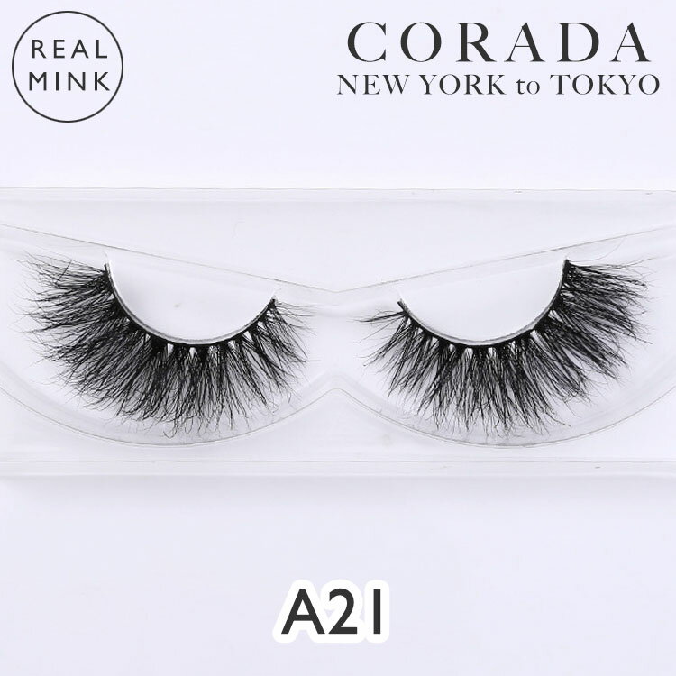 MINK 3D EYE LASH - A21【メール便送料無料】【 つけまつげ 付けまつげ 付けまつ毛 つけま アイラッシュ ミンク リアルファー ミンク3D MINK3D アイメイク 二重まぶた パッチリ二重 美容 コスメ まつげエクステ マツエク 上まつげ くっきり二重 】