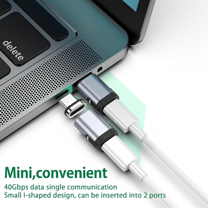 USB-C磁気 Type-Cマグネット式アダプター 140W 5AノートパソコンUSB-C急速充電 直角L型 24ピン PD急速充電 40Gbpsのデータ転送 映像出力 60Hzで8Kの動画 USB4 Thunderbolt 3/4 MacBook/Air/Surface/スマホやその他Type-Cデバイスに対応 Cosmic3C