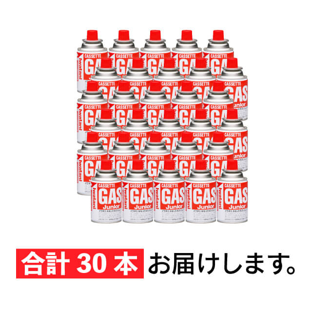 イワタニ カセットガス ジュニア 業務用 30本セット（GKS5502）1-2146-0901ジュニアタイプのイワタニカセットガス 鍋 コンロ用 カセットボンベ ガスボンベ アウトドア キャンプ 防災 災害用 2