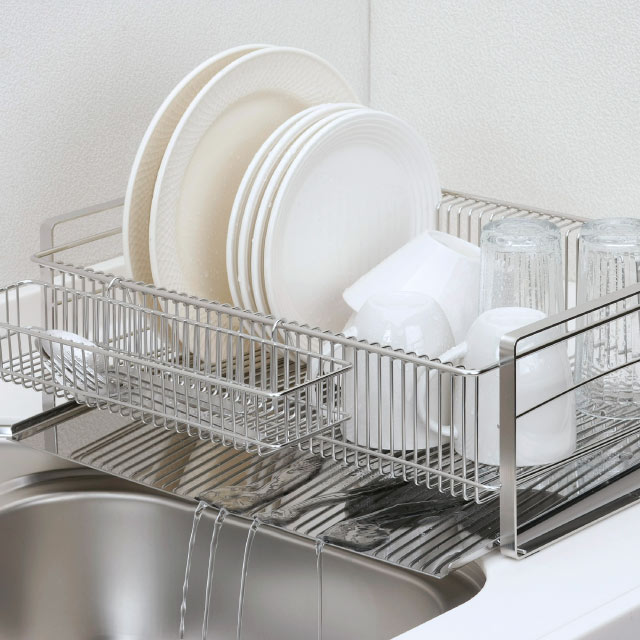 水切りラック TSUBAME 縦置き 箸置き付 ワイド ステンレス製 日本製 下村企販 [KU] 4957423068611 シンクサイド 燕三条 大容量 同梱不可 代引き不可