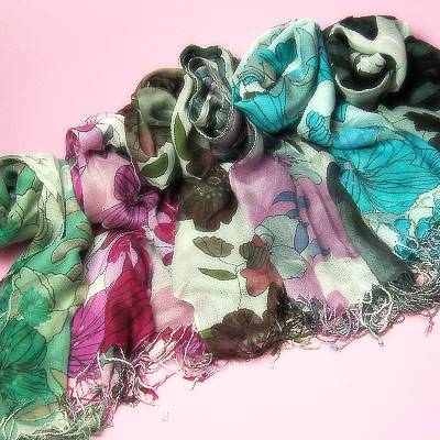 お花柄大判スカーフ