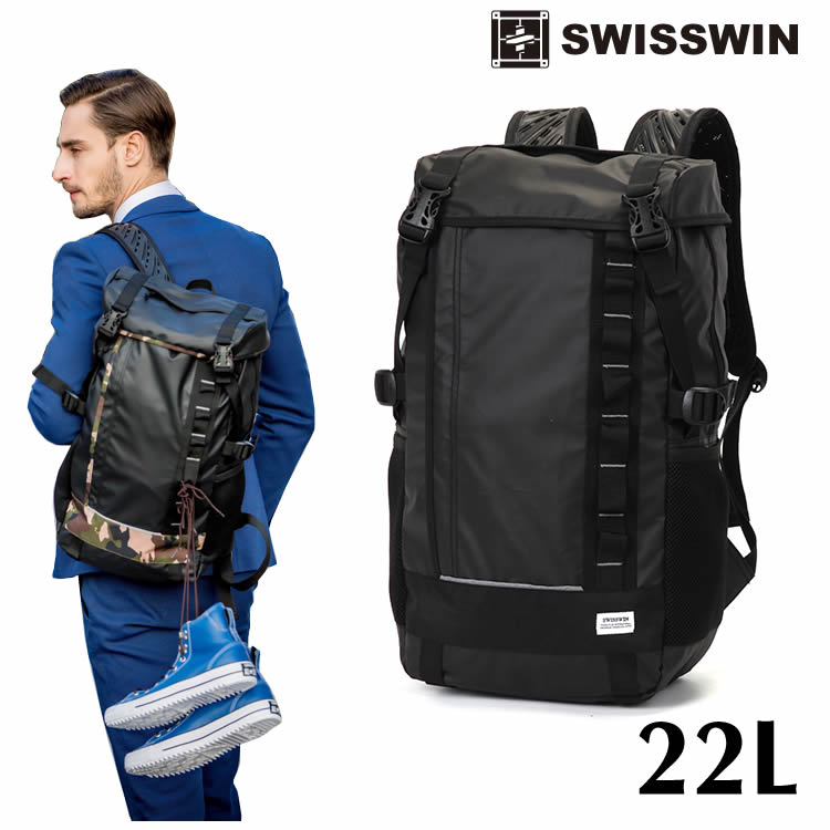 SWISSWIN SW222681 リュックサック バックパック メンズ スクエアリュック バックパック ビジネスリュック バッグ デイパック ビジネス..