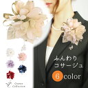 【定形外郵便OK220円】コサージュ/シンプル 薔薇 ローズ 花 ヘアクリップ 安全ピン c72☆紺/緑/ベージュ/ピンク 髪飾り 入学式 卒業式 入園式 卒園式 スーツ 結婚式 フォーマル セレモニー【あす楽対応】