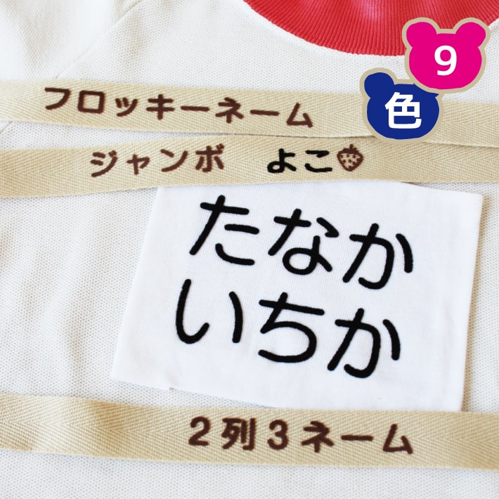 【受賞店舗】フロッキーネーム ジャンボサイズ横書き 2列3ネーム 送料無料 9色 3枚選べる お名前フロッ..