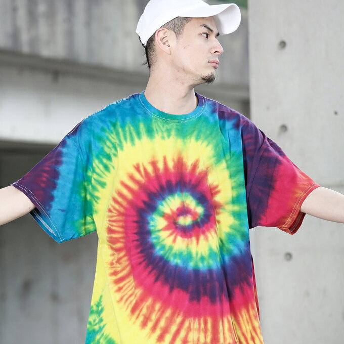 【2XL 3XL】ビッグサイズ タイダイ Tシャツ 半袖 カラートーン COLORTONE ド派手なタイダイ柄で気分は真夏♪TIEDYE トレンド USサイズ メンズ レディース ダンス衣装にもオススメ 大きいサイズ ビックサイズ