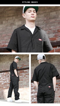 ディッキーズ つなぎ【半袖】カバーオール メンズ 大きいサイズ Dickies オールインワン 33999/3399 ユニフォーム 作業着 作業服 文化祭 学園祭 衣装 USサイズ デッキーズ ディッキーズ ツナギ COVERALL