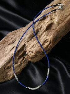 カレン 族 シルバー 群青の瑠璃 ラピスラズリ ビーズ ネックレス メンズ レディース 三日月形トップ SV950