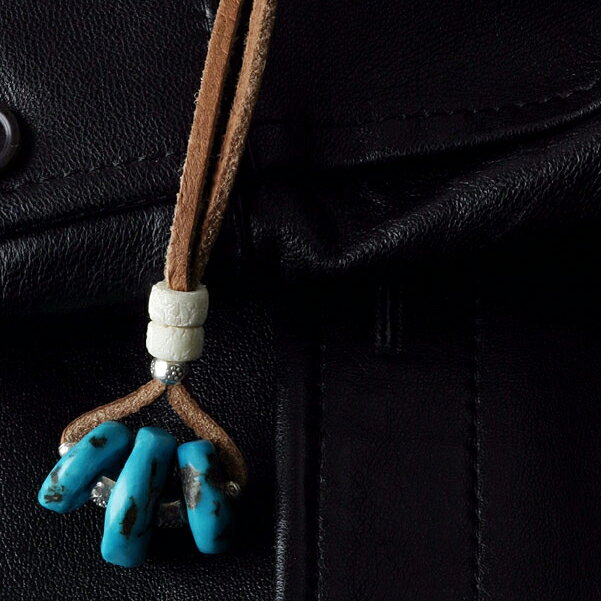 カレン 族 シルバー 天然無染色 ターコイズ アンティークビーズ 鹿革紐 ネックレス メンズ レディース フリーサイズ SV950