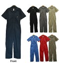 【Dickies】半袖ツナギ ディッキーズ SHORT SLEEVE COVERALL 33999 ショート レギュラー カバーオール ブラック グレー カーキ ミディアムブルー レッド ダークネイビー モスグリーン つなぎ 作業着 ワークウェア アメリカン カジュアル アウトドア